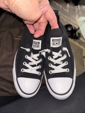 Converse Black & White Low Top mesh Sneakers